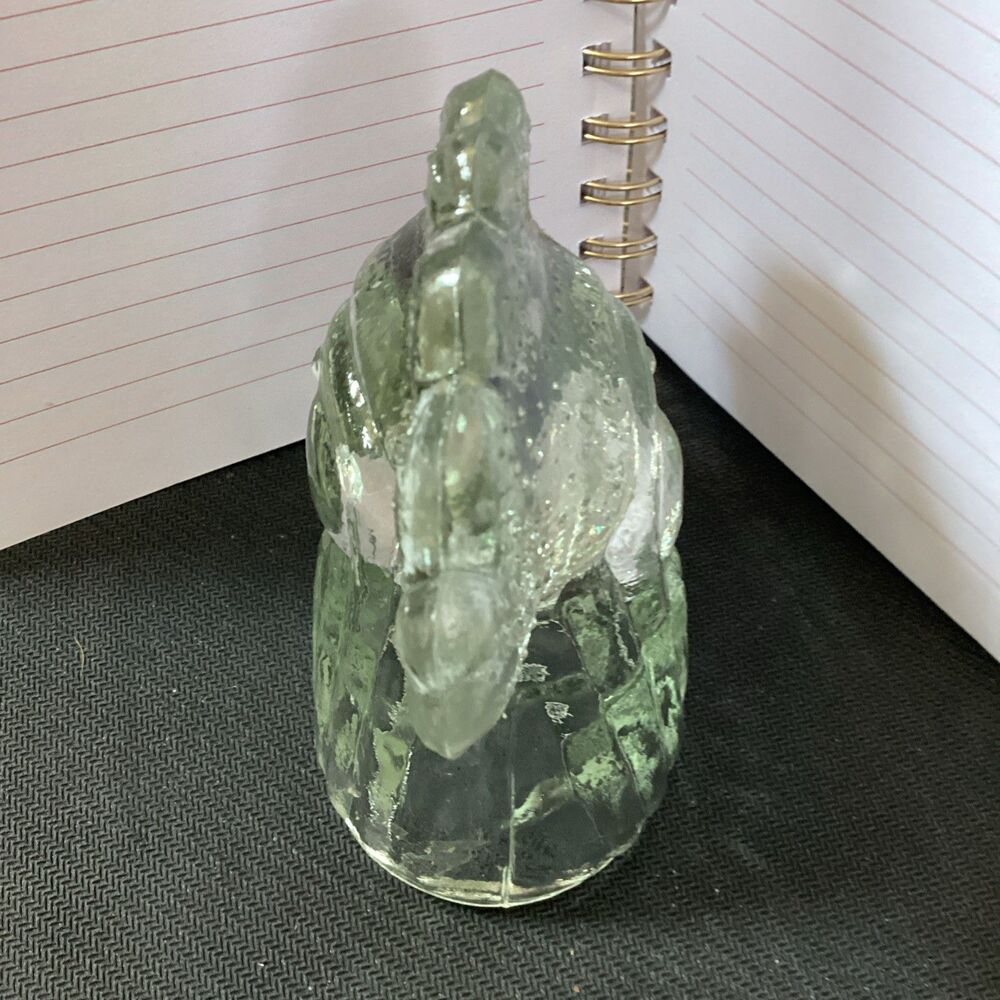 Vintage Glass Rooster Head Bottle Topper Clear Slight Green Cast 4” - Picture 7 of 11